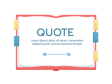 Famous writer quote textbox with flat object preview picture