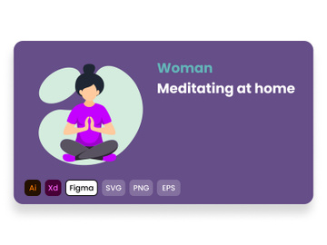Woman meditating at home. preview picture