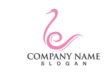 Swan Bird Love Symbol Logo Vector