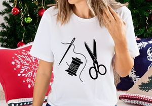 Classic Sewing Kit Tools Silhouette Illustration