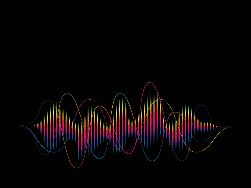 Sound waves vector illustration design template