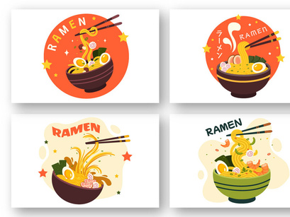 13 Ramen Japanese Food Illustration