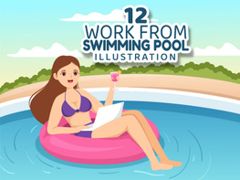 12 Work From Swimming Pool Illustration preview picture