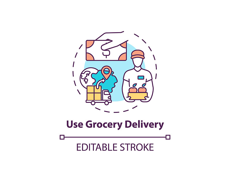 Using grocery delivery concept icon