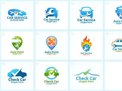 20 Car Service Logo Bundle Logo