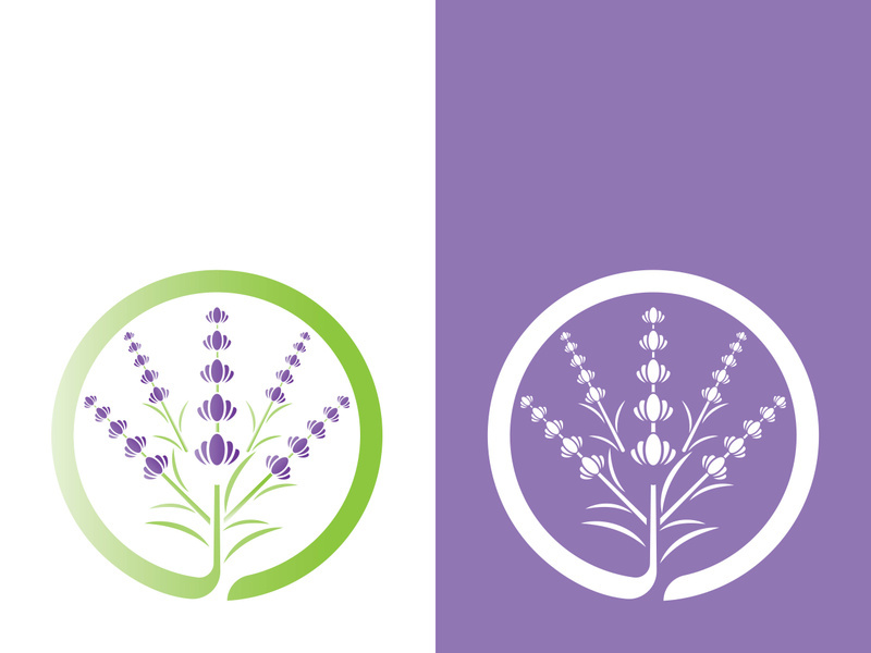 Fresh lavender flower logo vector flat design