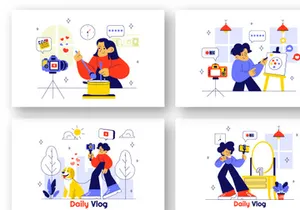 10 Influencer Daily Vlog Illustration