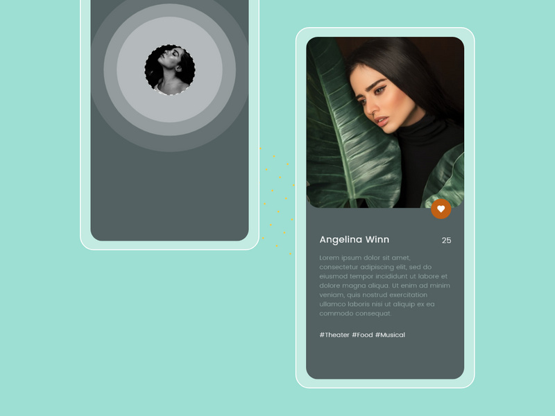 Search and User's info concept screens for Mobile app