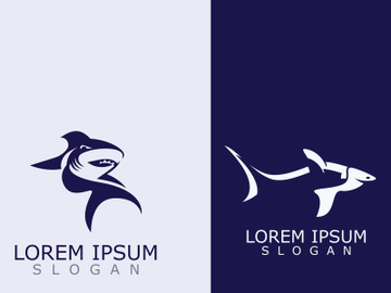 Shark Logo animal sea design icon vector silhouette template preview picture