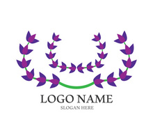 Fresh lavender flower logo vector flat design
