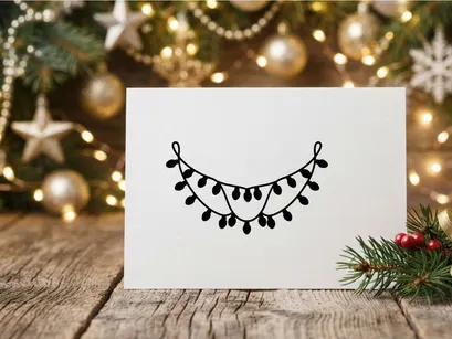 Silhouet hitam lampu gantung natal tergantung terisolasi di latar belakang putih