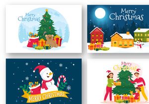 13 Merry Christmas Vector Illustration