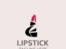 Lipstick logo design for makeup fashion shop and beauty vector cosmetic design template