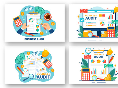 12 Business Audit Documents Illustration