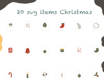 20 svg items Christmas elements illustration design art season plant preview picture