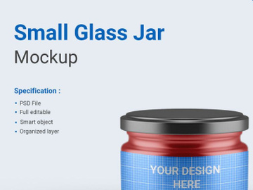 Free Small Glass Jar Mockup​​​​​​​​​​​​​​ preview picture