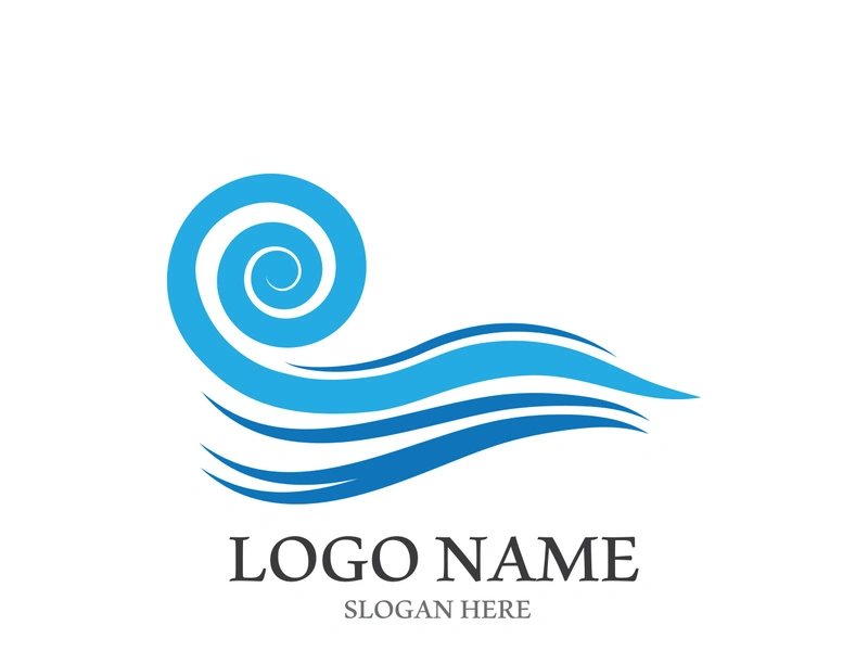 Wave beach vector illustration design logo