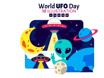 10 World UFO Day Illustration preview picture