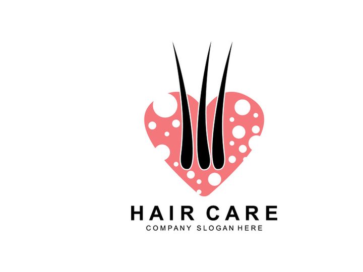 Hair Care Logo, Scalp Layer Design, Health Salon Brand Illustration