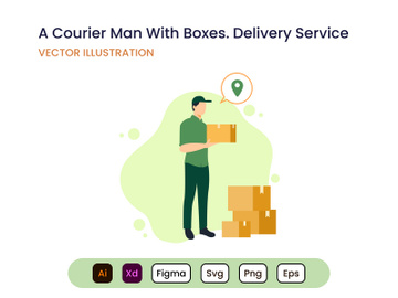 Delivery Service. A Courier Man with Boxes preview picture