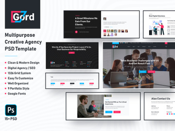 Gord - Multipurpose Creative Agency PSD Template | preview picture
