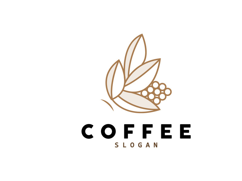 vintage retro design logo coffee bean drink simple concept illustration template