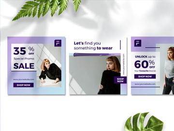 Elegant purple Fashion Sale Banner Social Media template preview picture