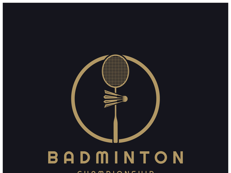 Modern Badminton logo design with Dynamic Shuttlecock and Racket, for championship, sport, sports shop, badminton school, business, company, tournament