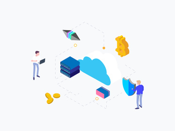 Isometric Graphic Cloud Mining Cryptocurrency preview picture