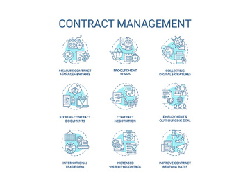 Contract management concept icons set preview picture