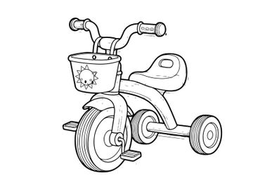 Vintage tricycle with basket vector illustration flat design preview picture