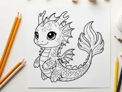 Cute fantasy dragon mascot flying vector illustration