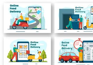 12 Online Food Delivery Illustration