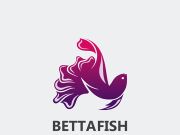 Betta fish modern logo style design vector image illustration