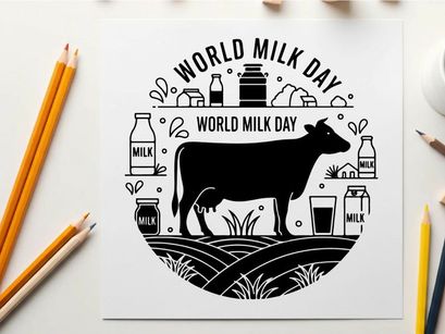 Kuh-Milch-Bauernhof-Produkt-Vektorillustration