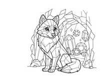 Geometric wolf with diamonds vector illustration flat design