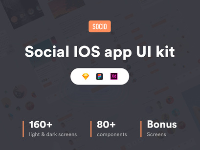 Socio social IOS app ui kit