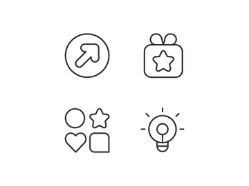 Mobile application comfortable interface pixel perfect linear icons set preview picture