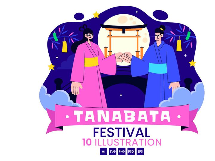 10 Tanabata Japan Festival Illustration