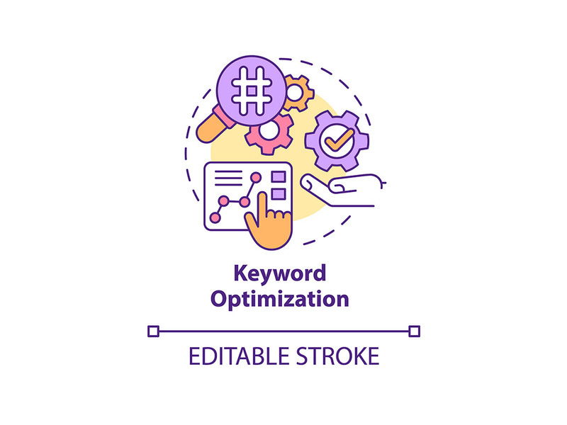 Keyword optimization concept icon