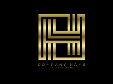 Luxury golden color line letter, Graphic Alphabet Symbol for Corporate Business Identity preview picture