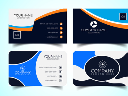 10 Double-sided creative and modern business card template. Vector illustration
