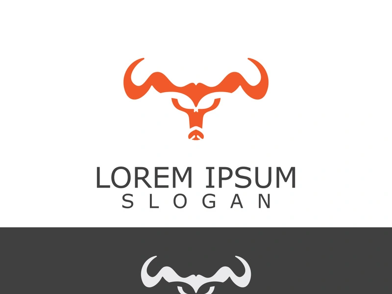 Horns Animal bull simple logo design vector template