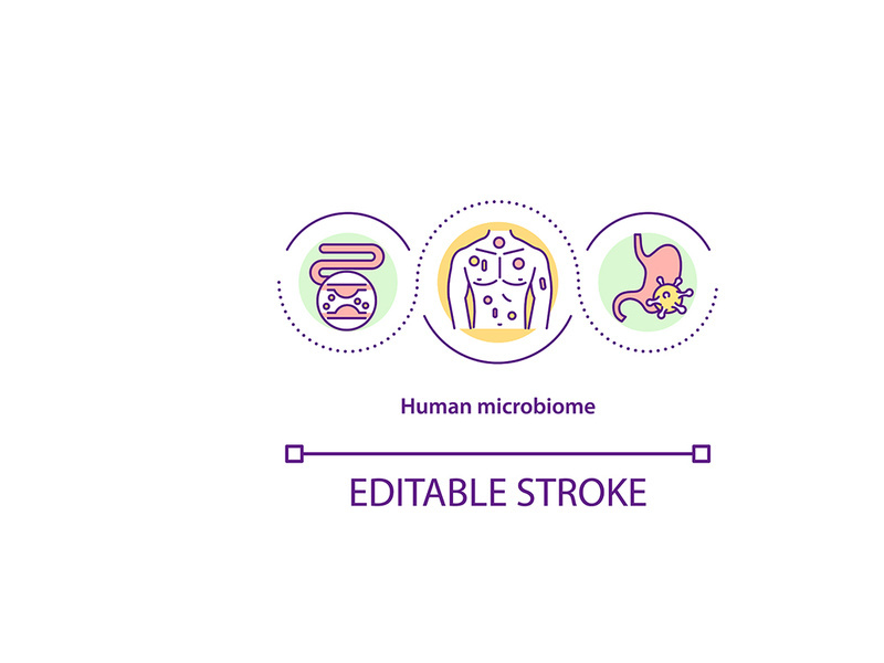 Human microbiome concept icon