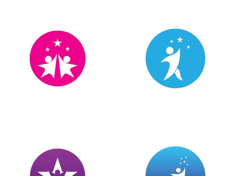 People star logo design to achieve a success or dream.