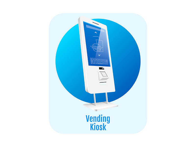 Vending kiosk flat concept icon