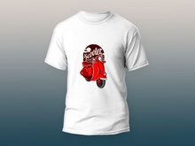 Red scooter illustration shart Design