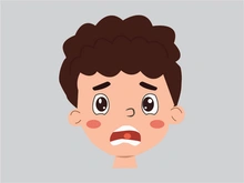 Man with fear expression on his face flat illustration in Adobe illustrator