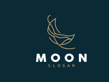 Moon Logo, Crescent Star And Moon Design preview picture