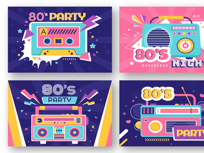 80s Disco Party Illustration